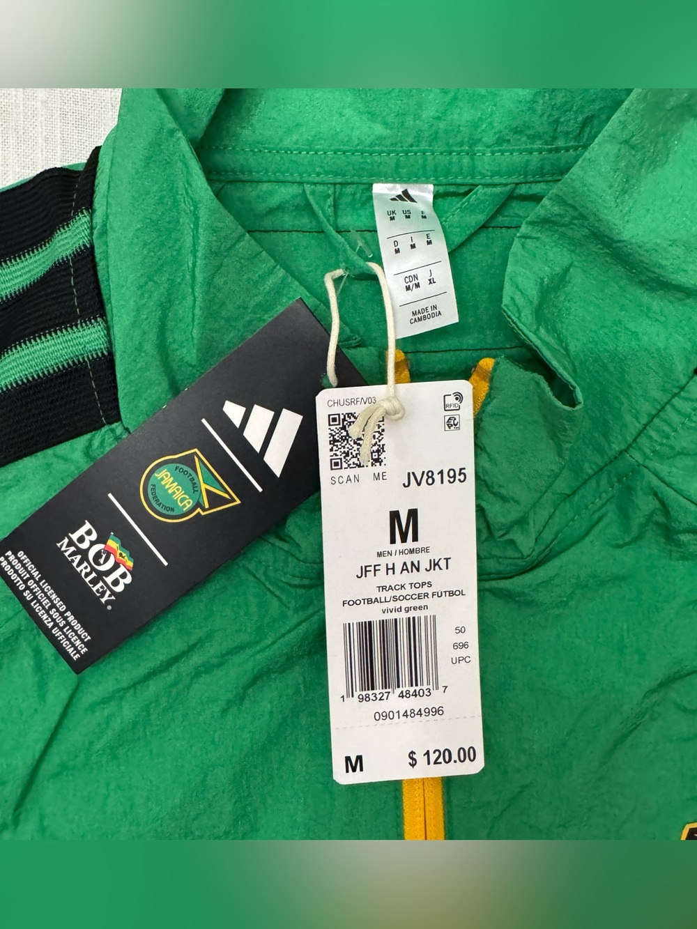 Adidas Jamaica x Bob Marley Anthem Jacket JV8195 Men’s Size Medium NWT MSRP $120 - Picture 8 of 13